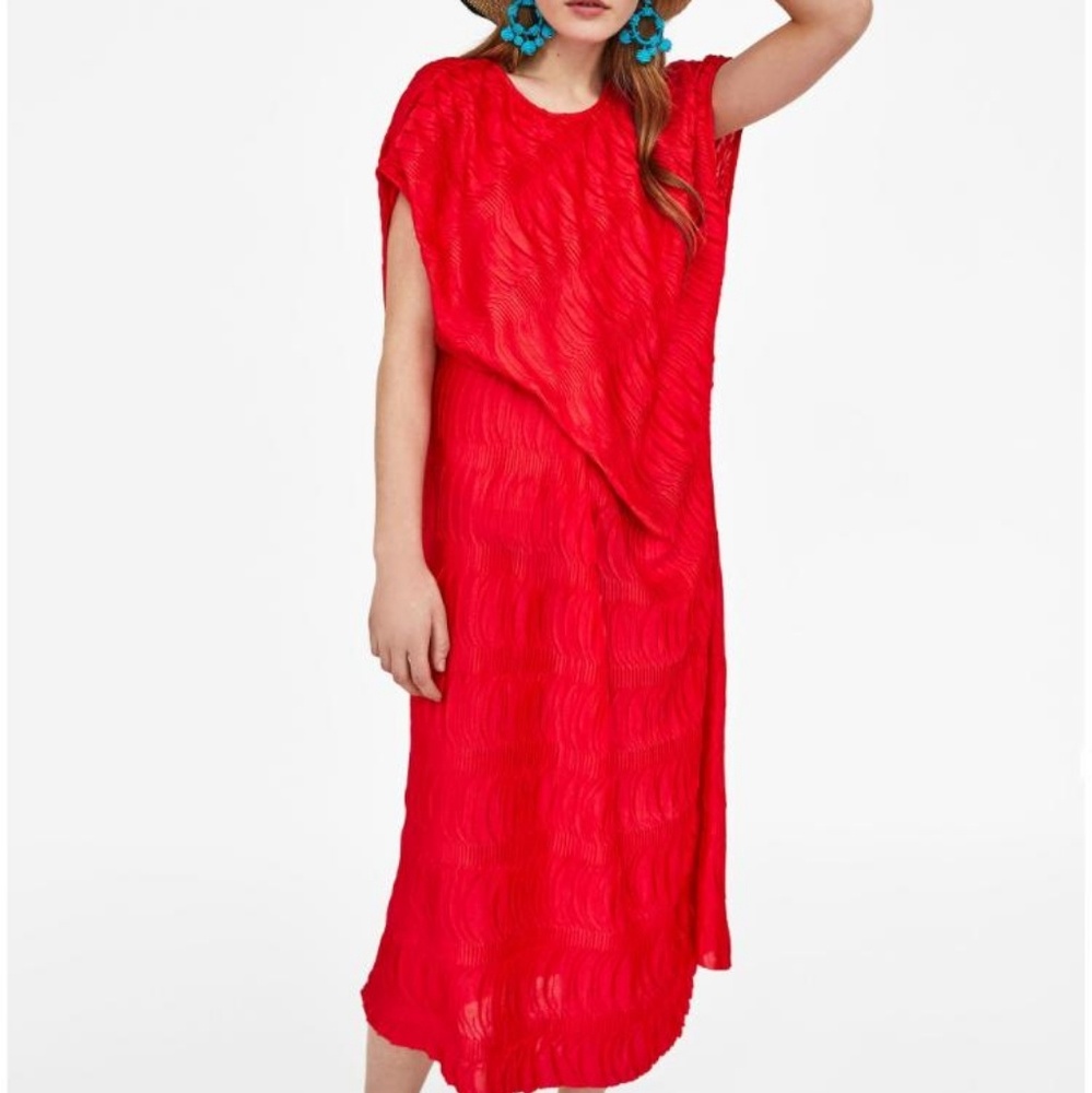 Nwt zara red sun dress